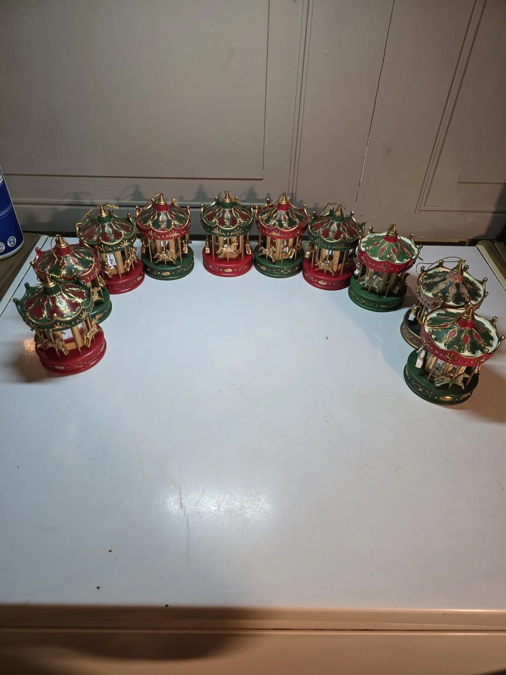 Set Of 10 Vintage Horse Carousel Christmas Ornaments